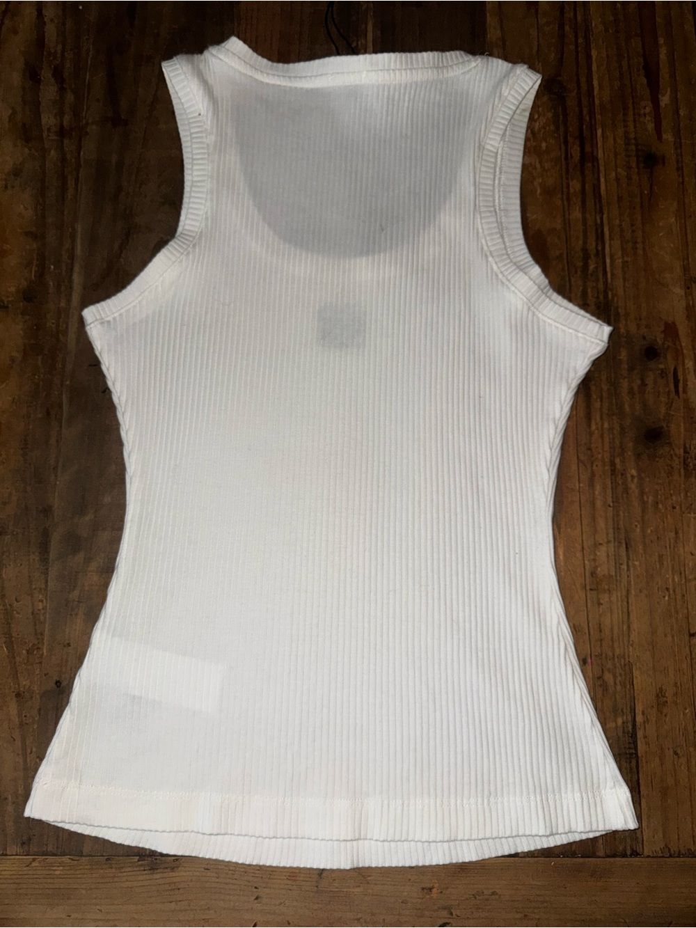 Loewe White Ribbed Tank with Black Anagram Patch - Picture 5 of 7